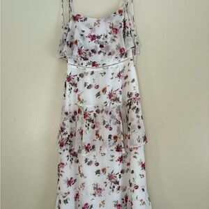 Wayf Floral Midi Dress - White and Pink
